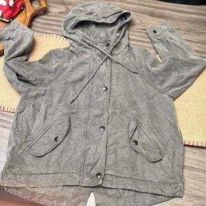 AE UTILITY FIELD JACKET LYOCELL HOODED ZIP/SNAP MILITARY GREEN SMALL